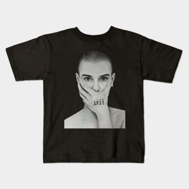 Sinéad O'Connor,Pencil Style Kids T-Shirt by trippy illusion